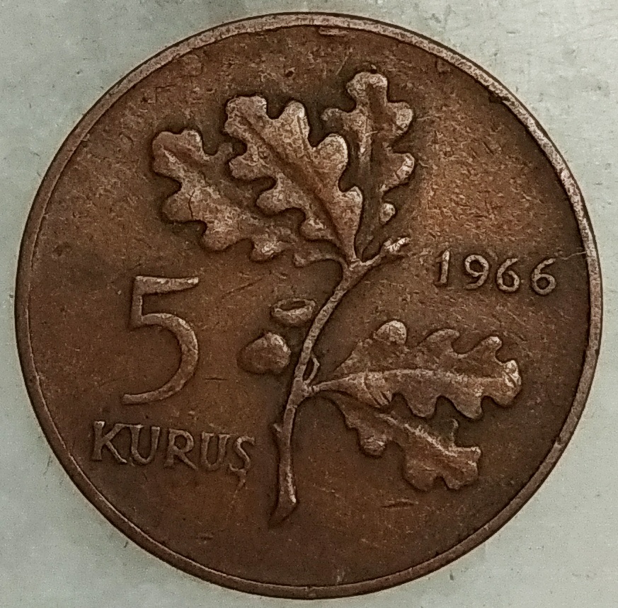 5 куруш 1966 Аверс