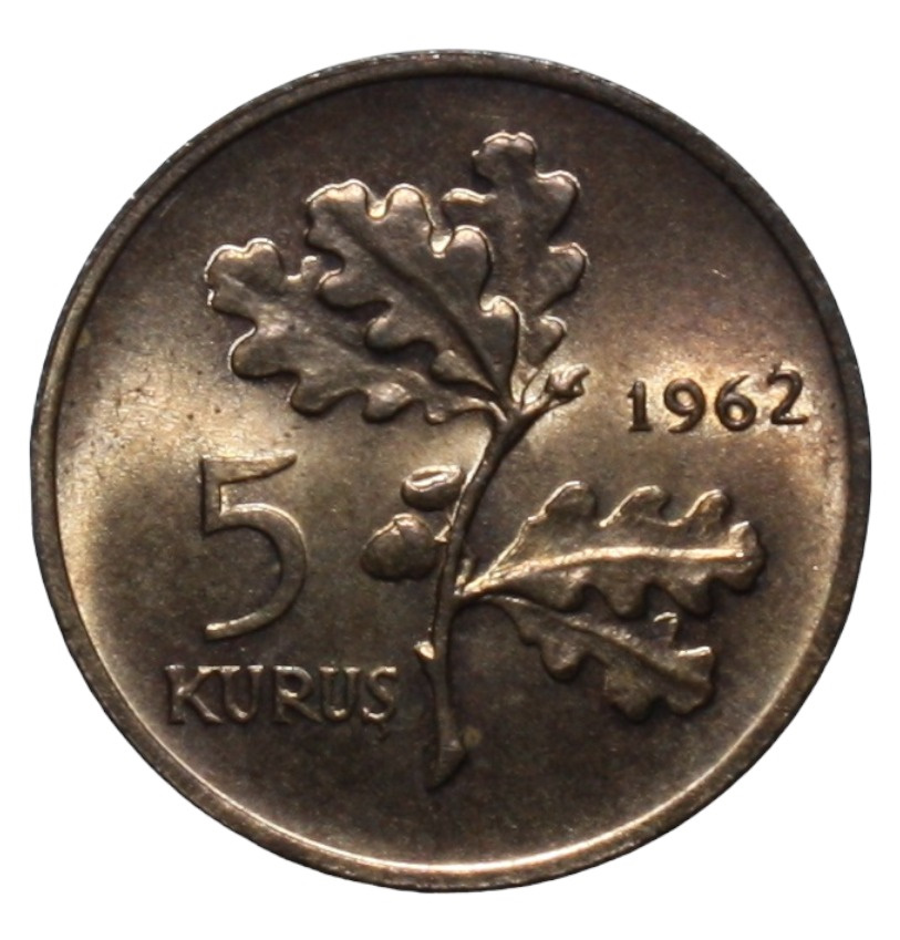 5 куруш 1962 Аверс
