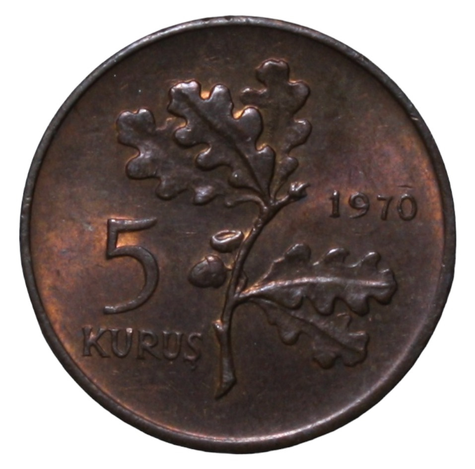 5 куруш 1970 Аверс