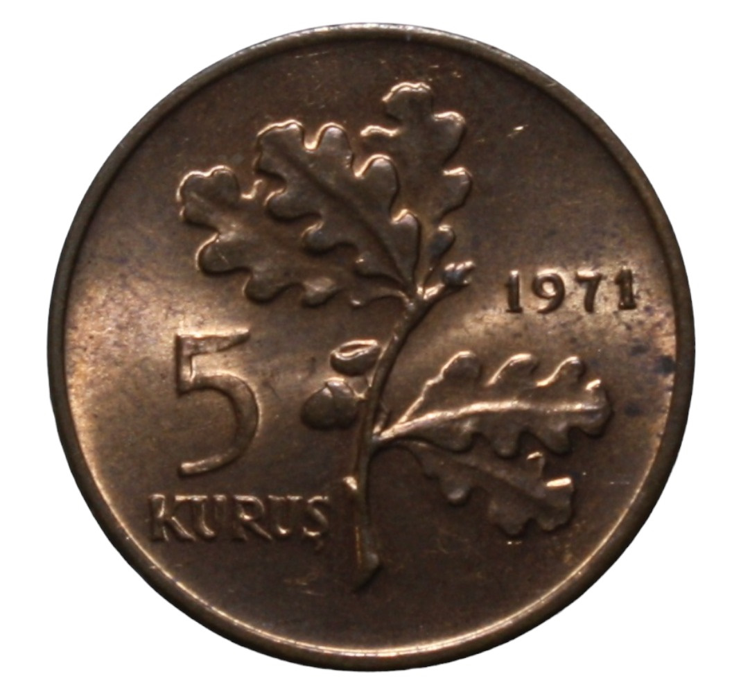 5 куруш 1971 Аверс
