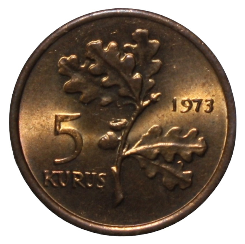 5 куруш 1973 Аверс