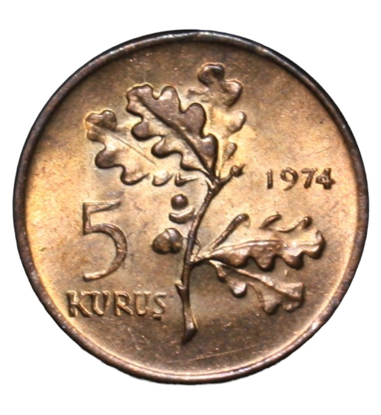 5 куруш 1974 Аверс