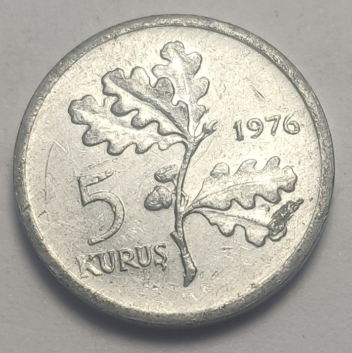 5 куруш 1976 Реверс
