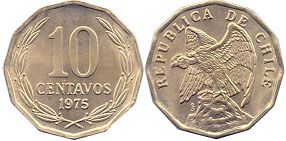 Chile 10 centavos 1975