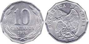 Chile 10 centavos 1976