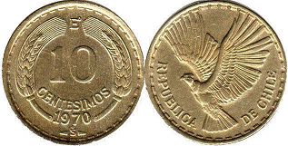 Chile 10 centesimos 1970