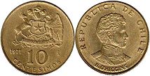 Chile 10 centesimos 1971