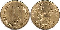 Chile 10 pesos 1989