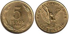 Chile 5 pesos 1981