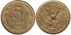 Chile 5 pesos 1988