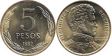 Chile 5 pesos 1992