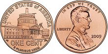 США монета 1 цент 2009