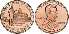 США монета 1 цент 2009