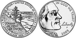 США монета 5 центов 2005
