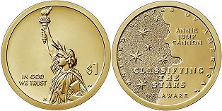 США монета 1 доллар 2019