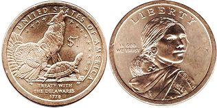 США монета 1 доллар 2013