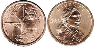 США монета 1 доллар 2014