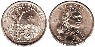 США монета 1 доллар 2015