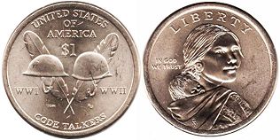 США монета 1 доллар 2016