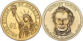США монета 1 доллар 2009 Тейлор