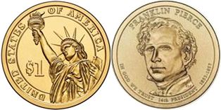 США монета 1 доллар 2010 Пирс