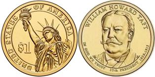 США монета 1 доллар 2013 Тафт