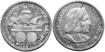 США 1/2 доллара 1892 Всемирная Колумбова выставка