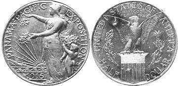 США 1/2 доллара 1915 Панамо-Тихоокеанская международная выставка