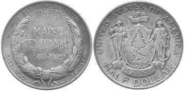 США 1/2 доллара 1920 Столетие штата Мэн