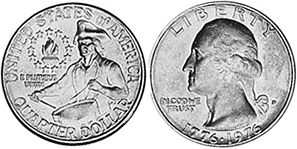 США монета квотер 1976