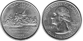 США монета квотер штаты США1999