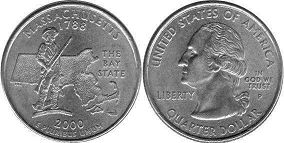 США монета квотер штаты США2000