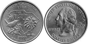 США монета квотер штаты США2000