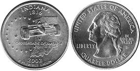 США монета квотер штаты США2002
