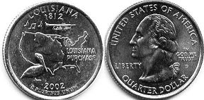 США монета квотер штаты США2002