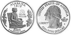 США монета квотер штаты США2003