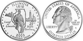 США монета квотер штаты США2003