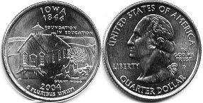 США монета квотер штаты США2004