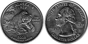 США монета квотер штаты США2008