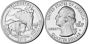США монета США квотер Прекрасная Америка 2010
