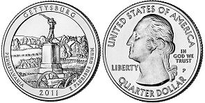 США монета США квотер Прекрасная Америка 2011