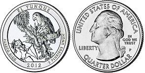 США монета США квотер Прекрасная Америка 2012