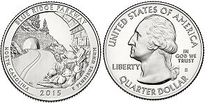 США монета США квотер Прекрасная Америка 2015