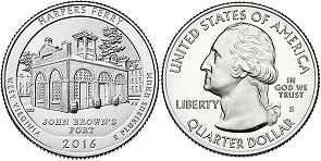 США монета США квотер Прекрасная Америка 2016