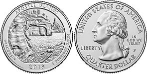 США монета США квотер Прекрасная Америка 2018
