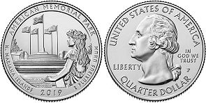 США монета США квотер Прекрасная Америка 2019
