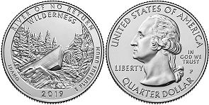 США монета США квотер Прекрасная Америка 2019