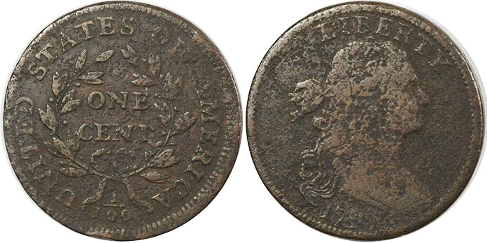 США монета 1 цент 1797