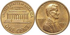 США монета 1 цент 1972