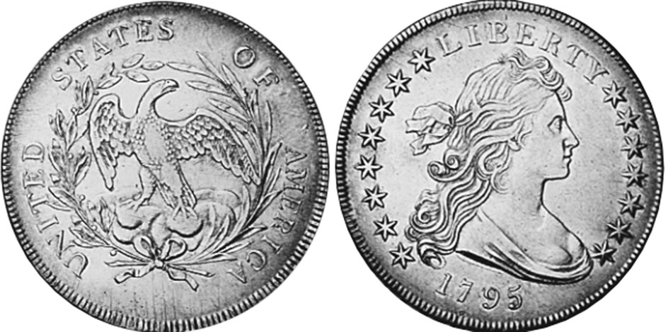 США монета 1 доллар 1795